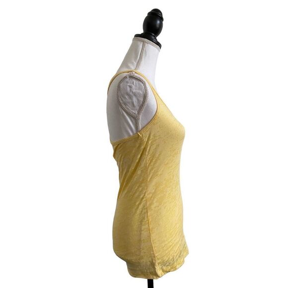 Next Level Apparel Ladies Burnout Racerback Yellow & White Size Small - Picture 4 of 4